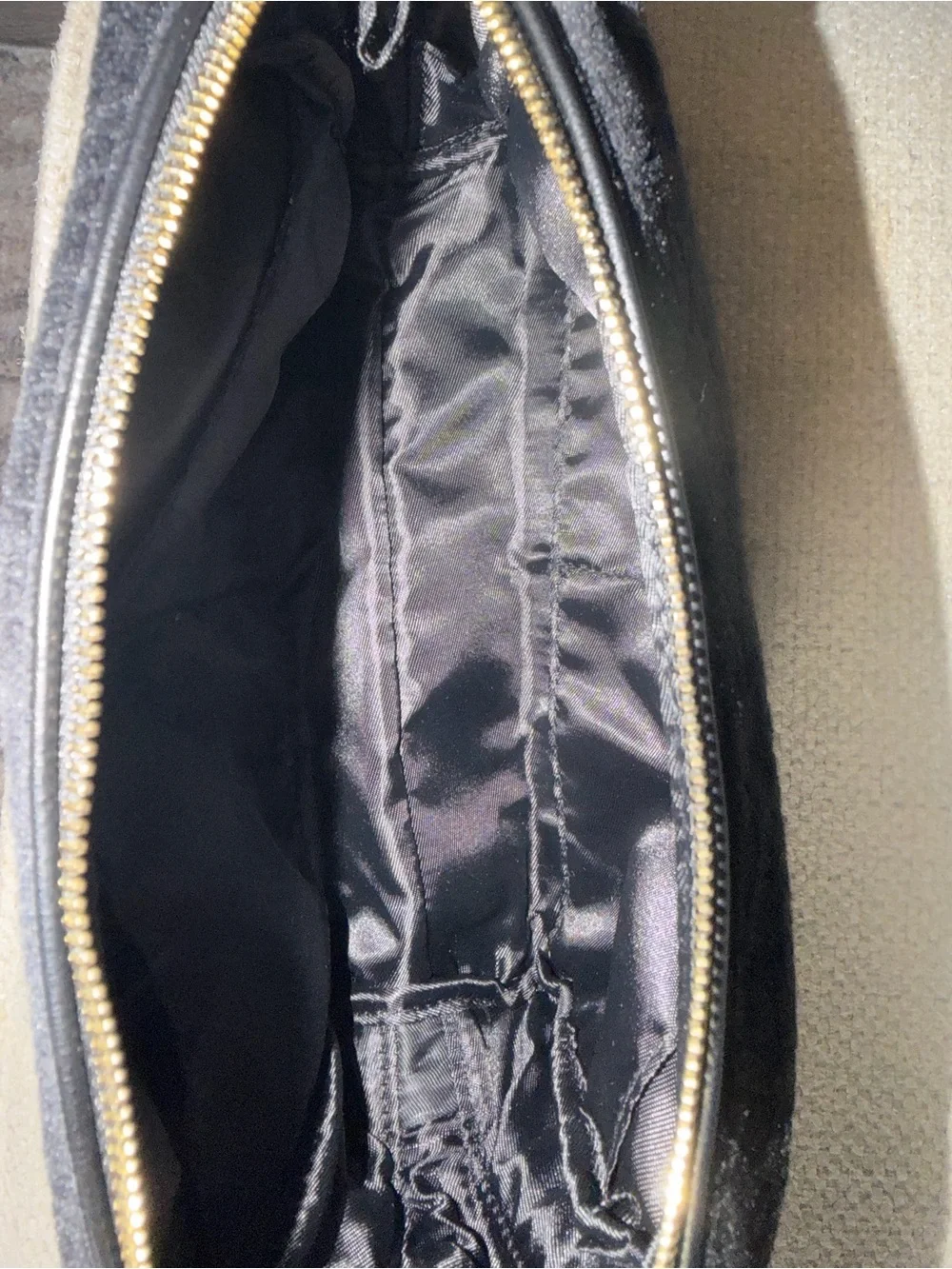 Kendra Scott Black Embossed Cosmetic Pouch with Gold Logo